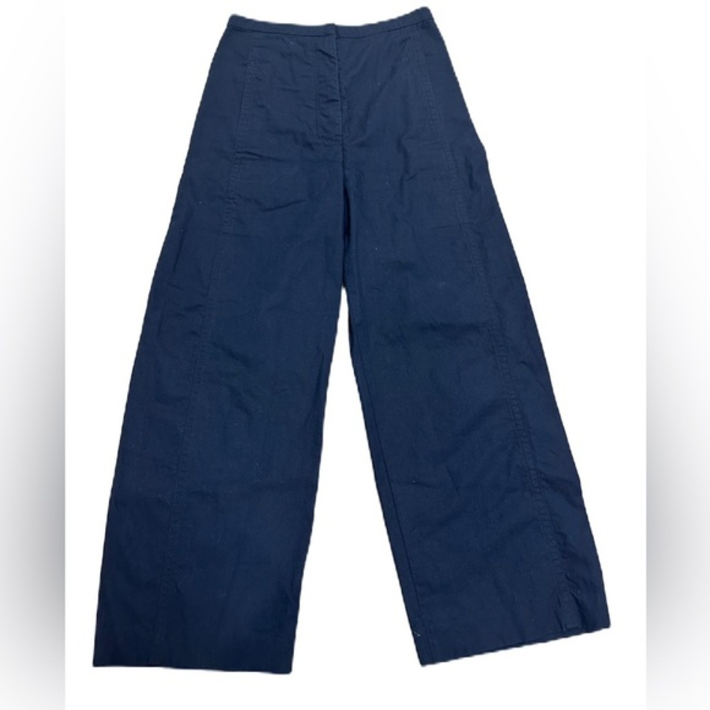 Lemaire Exclusive Collection Navy‎ Wide Women Excellent Pants Petite Size 36